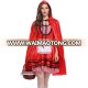 Beauty Women Red Dress with Choker Little Red Riding Hood Costume