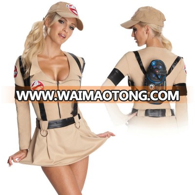 adult Ladies Sexy Ghostbusters Halloween Fancy Dress Costume 80s Girl Costume QAWC-2110