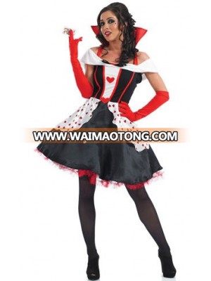 adult Sexy Ladies Queen Of Hearts Fancy Dress Costume longer length dress carnival costume QAWC-2106