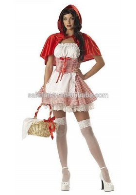 Sexy xxxl Women's Little Red Riding Hood Fairytale Costume queen flower girl dress QAWC-2119